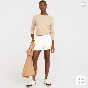 J. Crew Linen Blend Seaside Shorts Small White Pull On BF383 Beach Travel